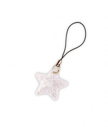 Reflex-Reißverschlussanhänger - Stern - Weiß